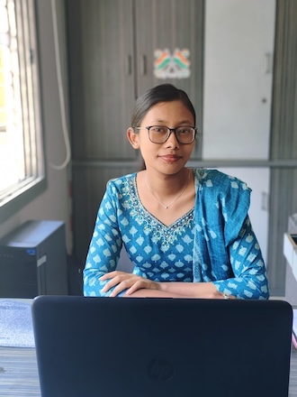 Administrative teacher looking into the camera