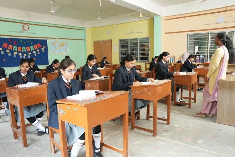 student sitting in a class